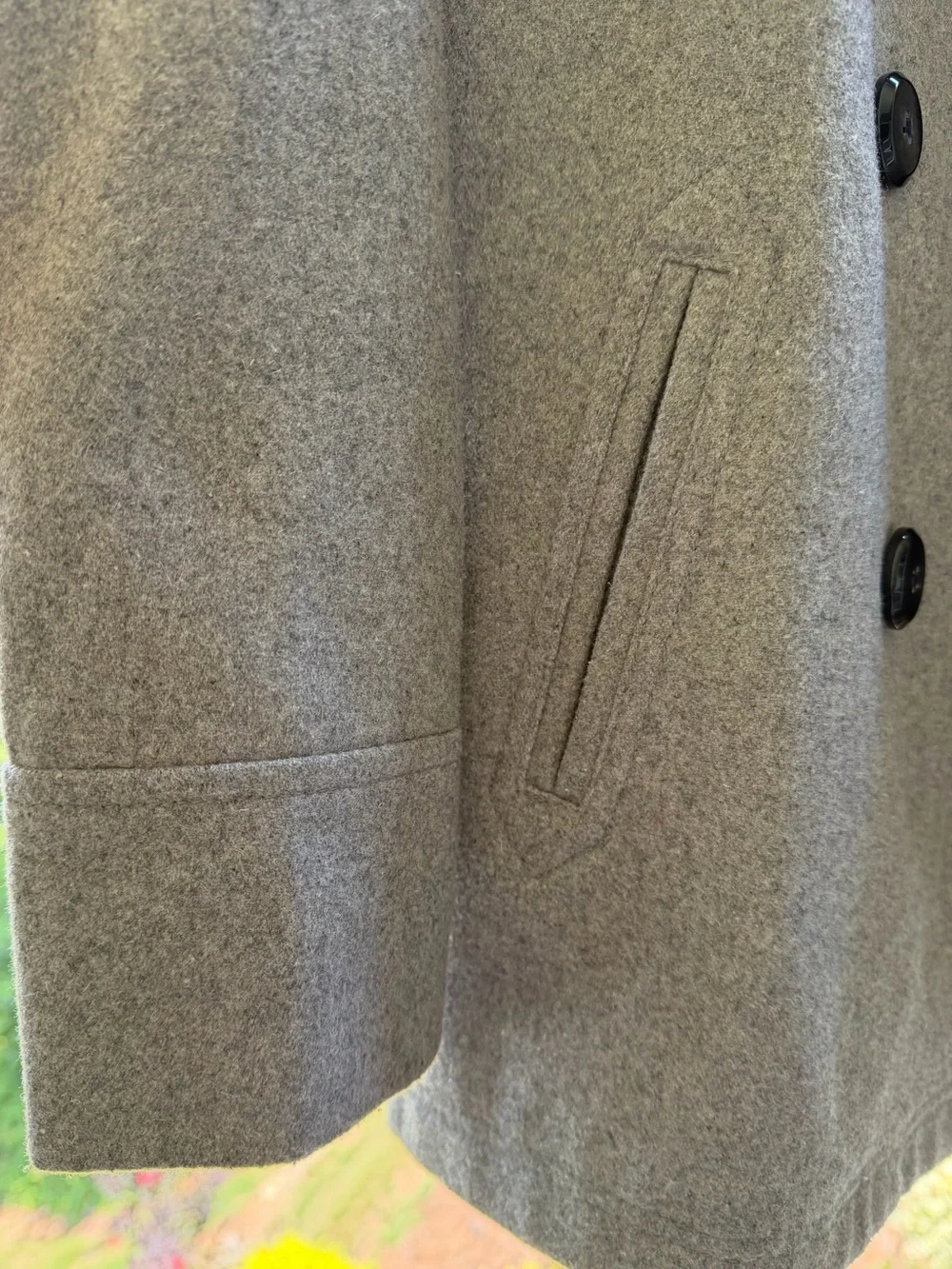 Old Navy Gray Women's Double-Breasted Peacoat - Picture 4 of 6